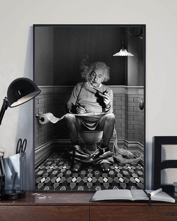 Albert Einstein Invention In Toilet Canvas - MakedTee