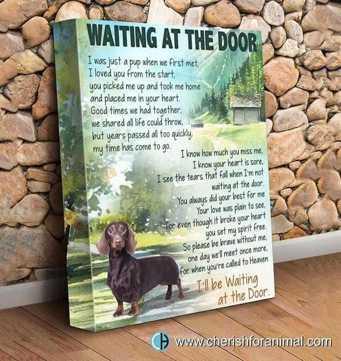 Dachshund Waiting At The Door Dogs Lovers Home Decoration Poster Wall Art Print Decor Canvas - MakedTee