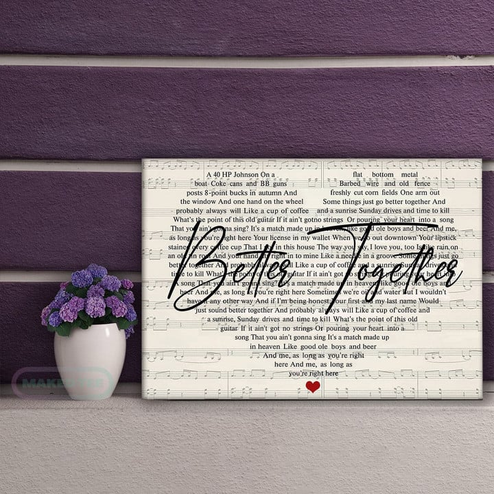 Better Together Lyrics Jack Johnson Canvas Prints Decor| MakedTee