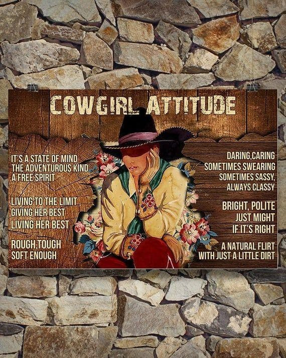 Cowgirl Is An Attitude Poster D Canvas - MakedTee