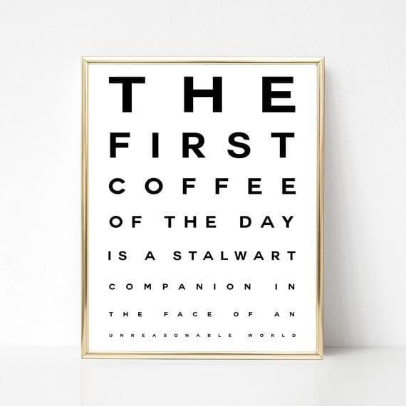 The First Coffee Of The Day Print Wall Art Decor Canvas - MakedTee