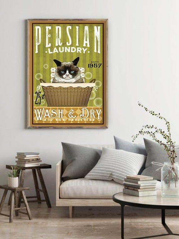 Persian Laundry Wash & Dry Home Decor Print Wall Art Decor Canvas - MakedTee