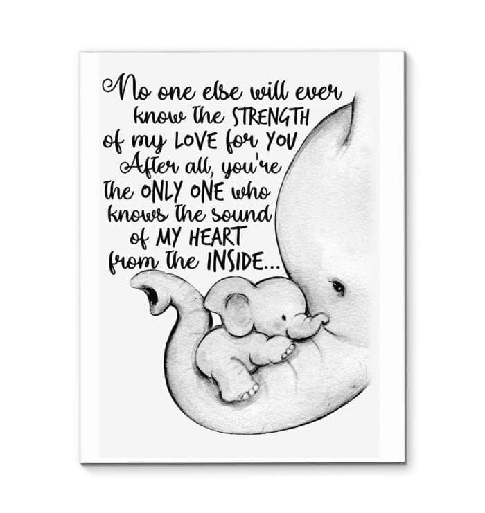 Elephant No One Else Will Ever Know The Strength Of My Love For You Wall Art Print Decor Canvas - MakedTee