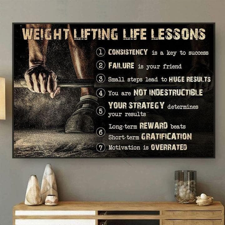Weight Lifting Life Lessons Wall Art Print Canvas - MakedTee