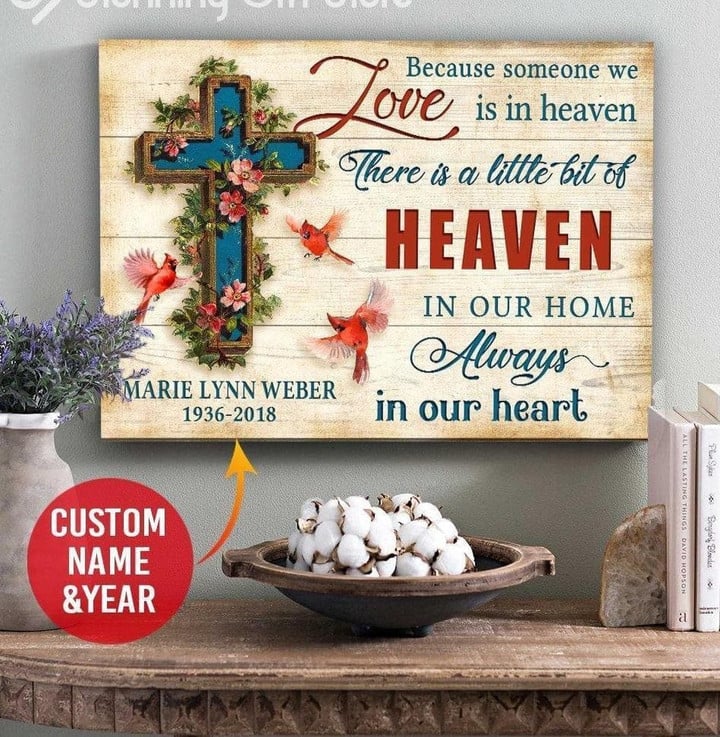 Personalized Name Text es Wall Art Memorial Gift For Loss Of Relatives Always In Our Wall Art Canvas - MakedTee