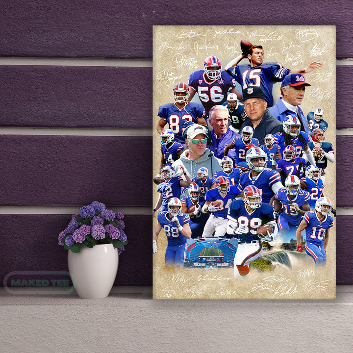 Buffalo Bills Best Players And Coach Signed For Fan Printed Wall Art Decor Canvas Prints