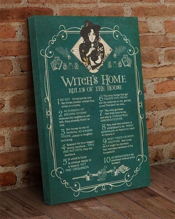 Merchansite Witch'S Home Rules Of The House Chart Poste Canvas 24X30 Inches Canvas - MakedTee