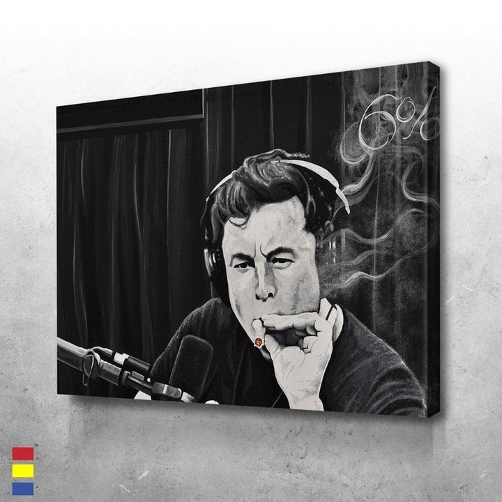Elon Musk Smokes A Joint Live Poster Wall Art Print Decor Canvas, Wall Art Print Decor Canvas - MakedTee