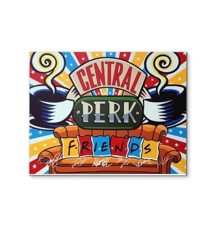 Friends Central Perk Cast Signatures Wall Art Print Decor Canvas - MakedTee