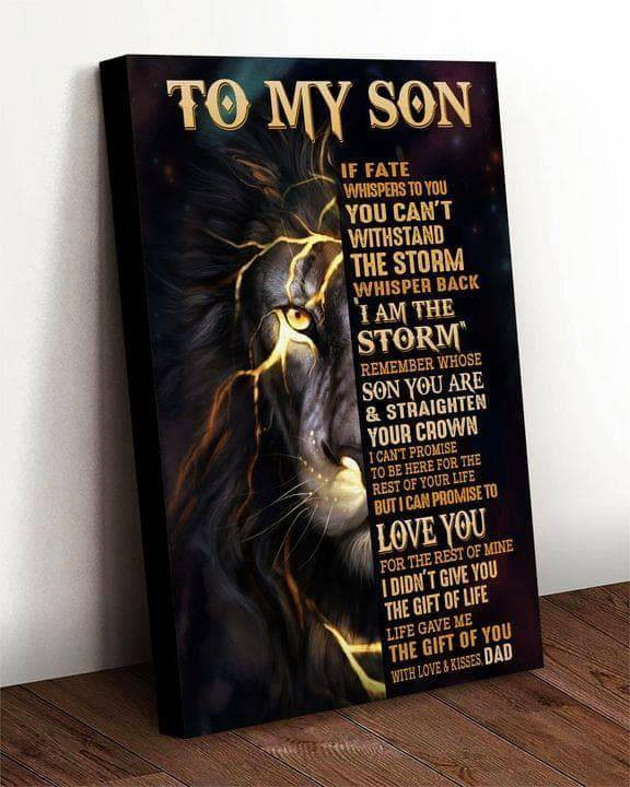 To My Son I Can Promise To Love You For The Rest Of Mine With Love & Kisses Dad Print Wall Art Canvas - MakedTee