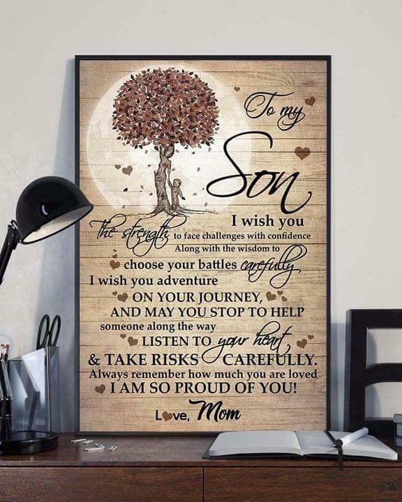 To My Son I Am So Proud Of You Paper Without Frameus Stock Satin Portrait Wall Art Canvas - MakedTee