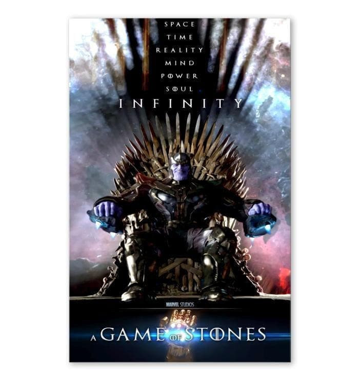Game Of Stones Avenger Thanos Game Of Thrones Crossover Wall Art Print Canvas - MakedTee