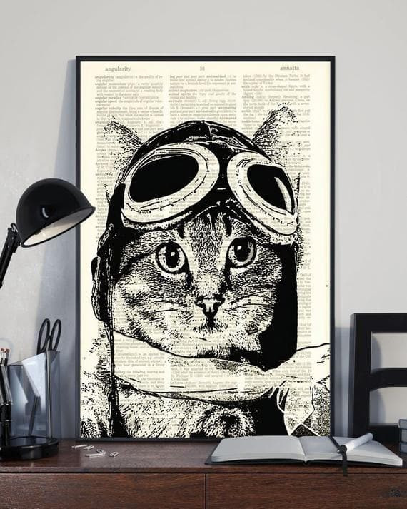 Pilot Cat Poster D Canvas - MakedTee