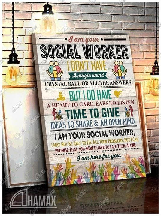 I Am Your Social Worker I Dont Have Magic Wand Crystal Ball Or All The Answers Print Wall Art Canvas - MakedTee