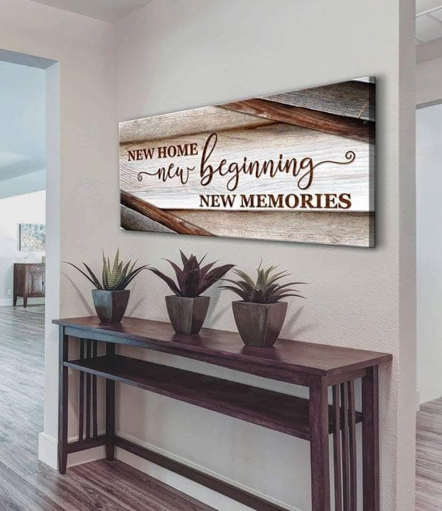 New Home New Beginning New Memories Poster Wall Art Print Decor Canvas - MakedTee