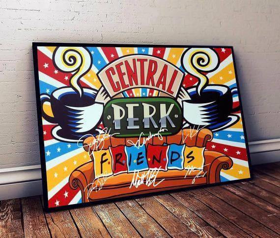 Central Perk Friends Signature Graffiti Style Wall Print Wall Art Decor Canvas - MakedTee