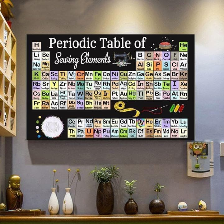 Periodic Table Of Sewing Elements Funny Print Wall Art Decor Canvas - MakedTee