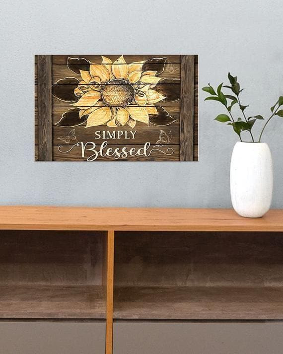 Simply Blessed Sunflower Poster D Canvas - MakedTee