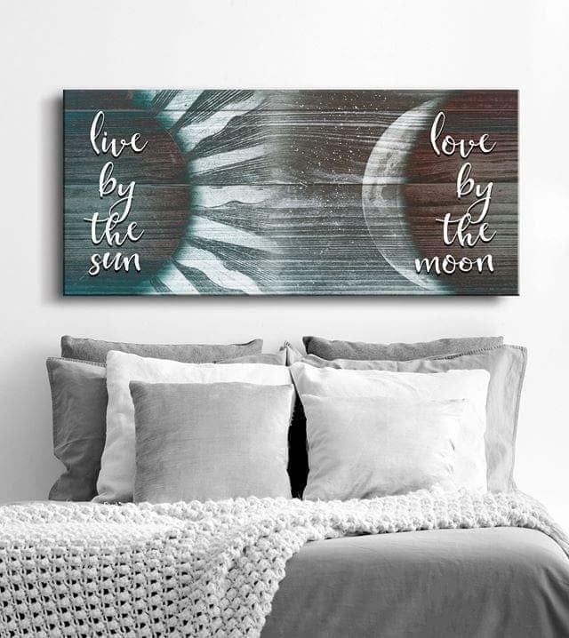 Live By The Sun Love By The Moon Wall Art Print Decor Canvas Poster Canvas - MakedTee