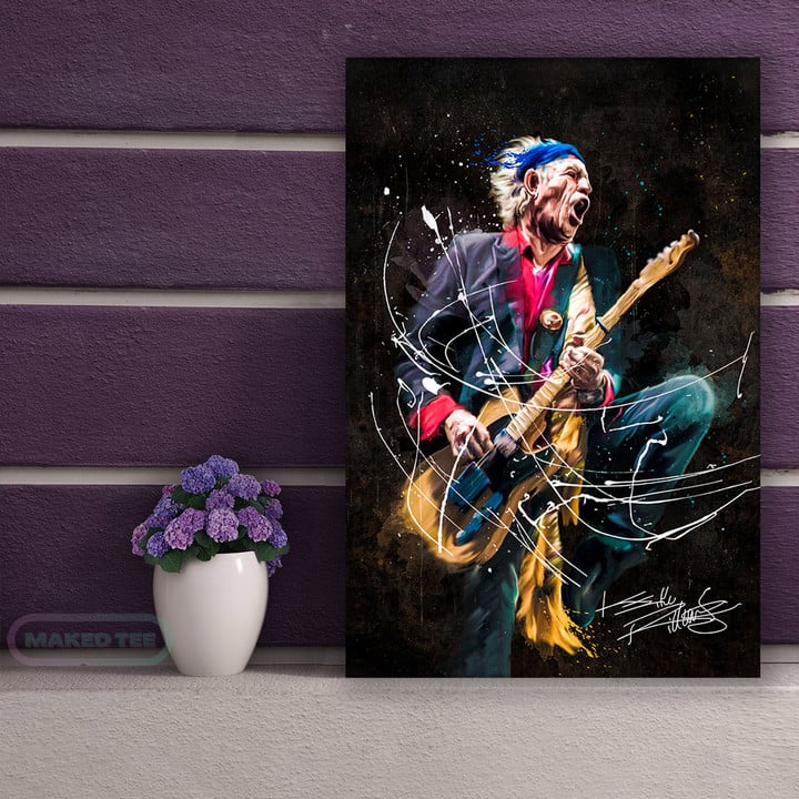 Keith Richards Musician Of Rolling Stones Band Signed For Fan Canvas Prints - MakedTee