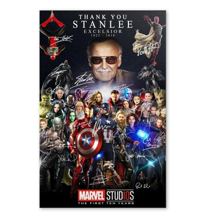 Studio Thank You Stan Lee Excelsior Actors Signed Print Wall Art Decor Canvas Poster Canvas - MakedTee