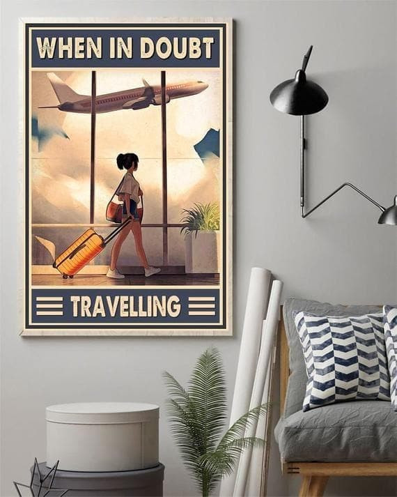 Girls Loved Travelling When In Doubt Vacation Wall Art Print Canvas - MakedTee