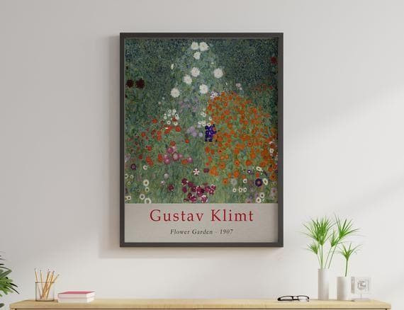 Gustav Klimt Flower Garden Gallery Quality Printart Nouveau Print Wall Art Decor Canvas - MakedTee