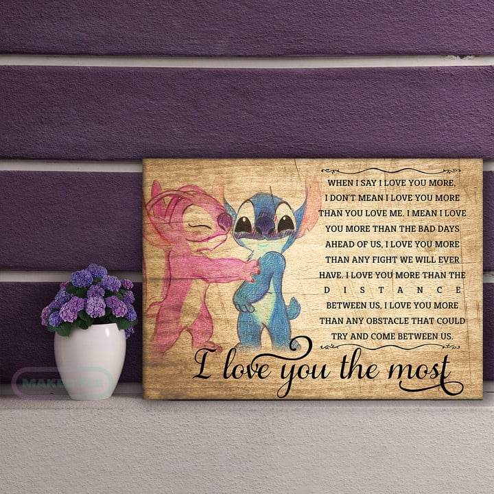 Stitch And Angel When I Say I Love You More Us Stock Canvas Prints