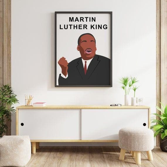 Martin Luther King Black Art African American Pop Wall Print Wall Art Decor Canvas - MakedTee