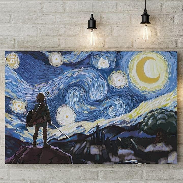 Knight Starry Night Van Gogh For Lovers Print Wall Art Decor Canvas - MakedTee