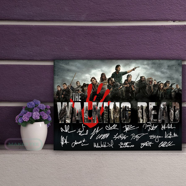 The Walking Dead Legend All Casts Signed Wall Art Print Decor Canvas Prints Poster Canvas Prints - MakedTee
