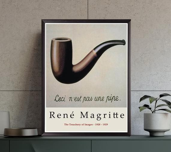 Rene Magritte Art Gallery Quality Print The Treachery Of Images Printed Wall Art Decor Canvas - MakedTee
