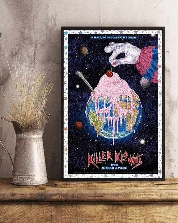 Killer Klowns From Outed Space In Space No One Can Eat Ice Cream Print Wall Art Canvas - MakedTee