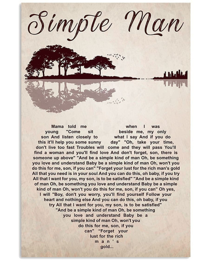 Lynyrd Skynyrd Simple Man Lyric For Fans Wall Art Print Canvas - MakedTee
