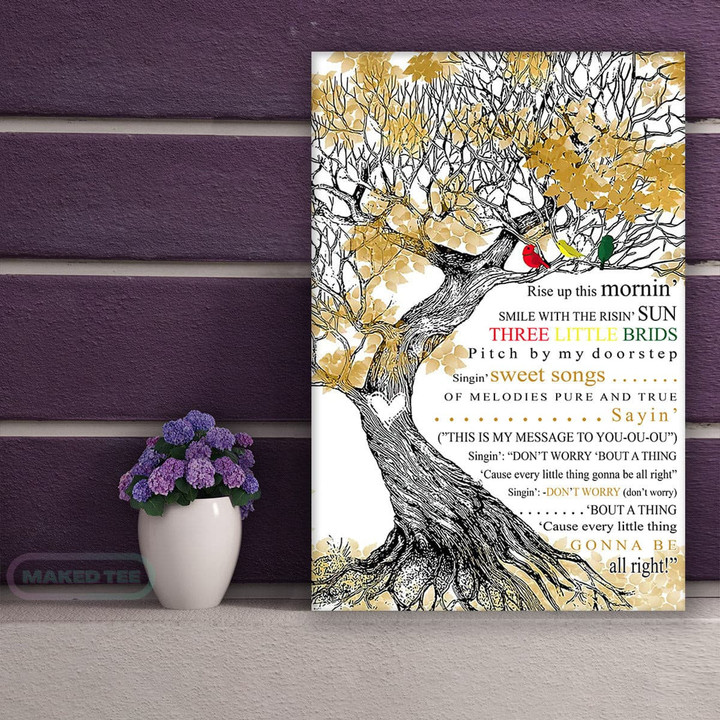 Bob Marley Three Little Birds Song Lyrics Cardinals Canvas Prints | MakedTee