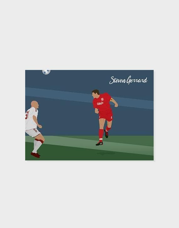 Steven Gerrard Football Icon And Legend Liverpool Football Club Lfc Ynwa Minimalist Printed Wall Art Decor Canvas - MakedTee