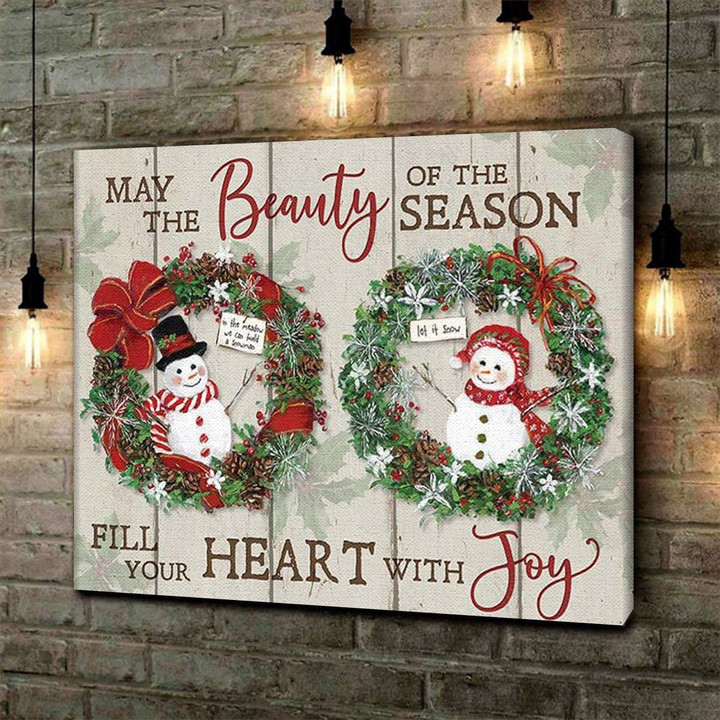 Custom Beautiful Christmas May The Beauty Of The Season Fill Your Heart With Joy Matte Wall Art Canvas - MakedTee