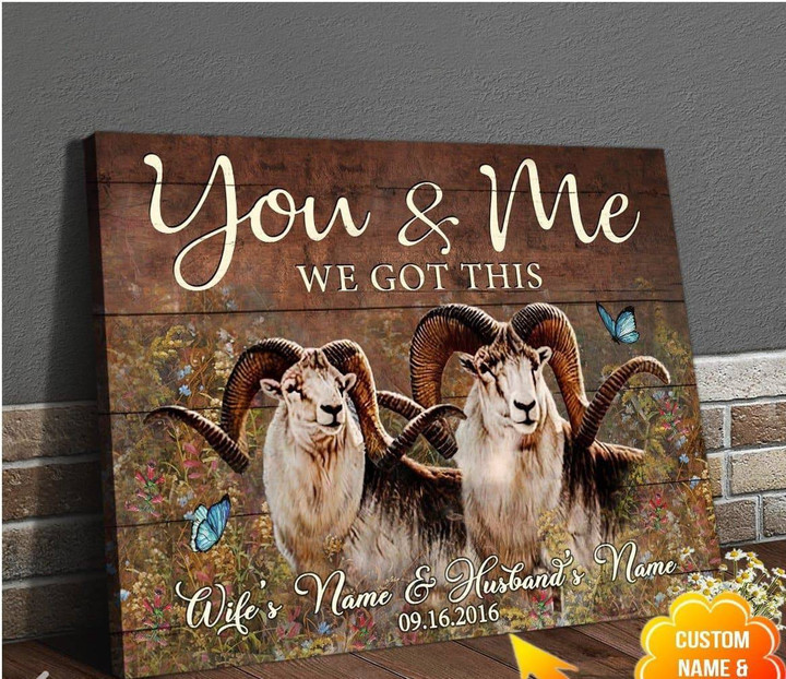 Personalized Name Text You And Me We Got This Marco Polo Ram Hunting Hanging Wall Art Decor Wall Art Canvas - MakedTee