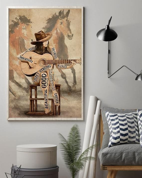 Country Girl And Music Poster Canvas - MakedTee