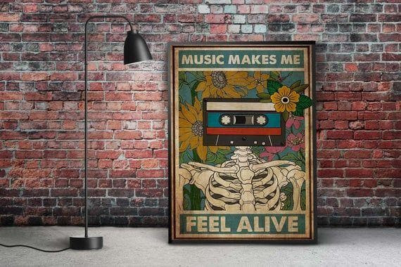 Music Makes Me Feel Alive Music Print Wall Art Decor Canvas - MakedTee