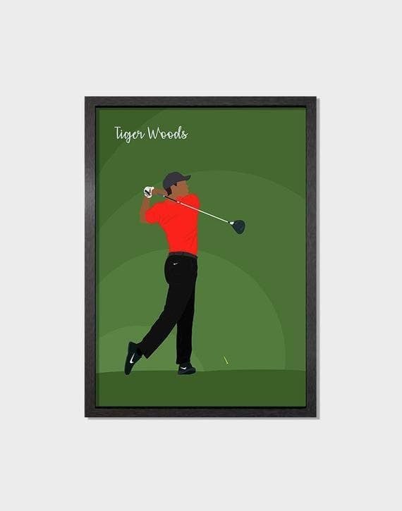 Tiger Woods Golf Minimalist Poster Framed Or Printed Canvas - MakedTee