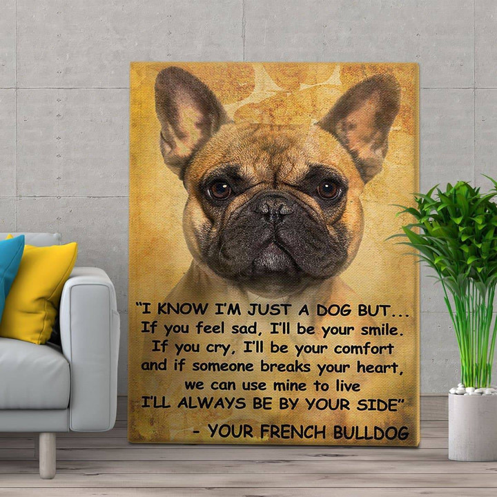 Puppy Cute French Bulldog Wall Art Personalized Gift For Dog Lovers Matte Wall Art Canvas - MakedTee