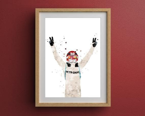 Lewis Hamilton Mercedes Benz F1 Racing Sport Printed Wall Art Decor Canvas - MakedTee