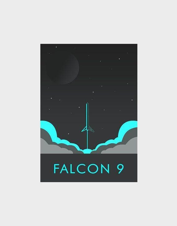 Falcon 9 Space X Dragon Nasa Usa Space Printed Wall Art Decor Canvas - MakedTee
