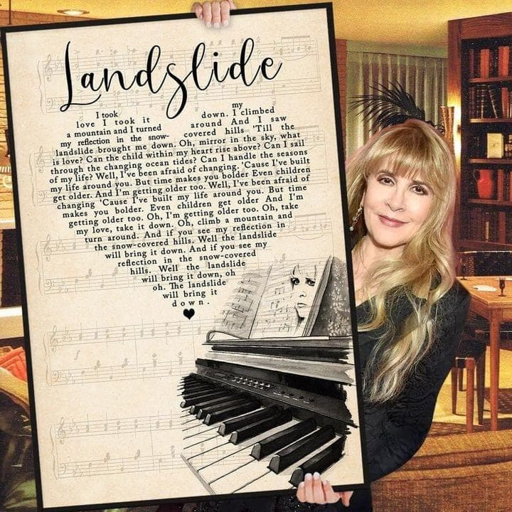Fleetwood Mac Landslide Heart Lyric Typography Piano For Fan Print Wall Art Canvas - MakedTee