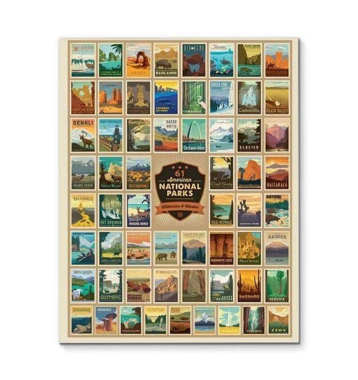 61 National Parks Canvas - MakedTee