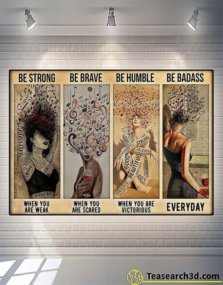 Music Girl Be Strong Be Brave Be Humble Printed Wall Art Decor Canvas - MakedTee