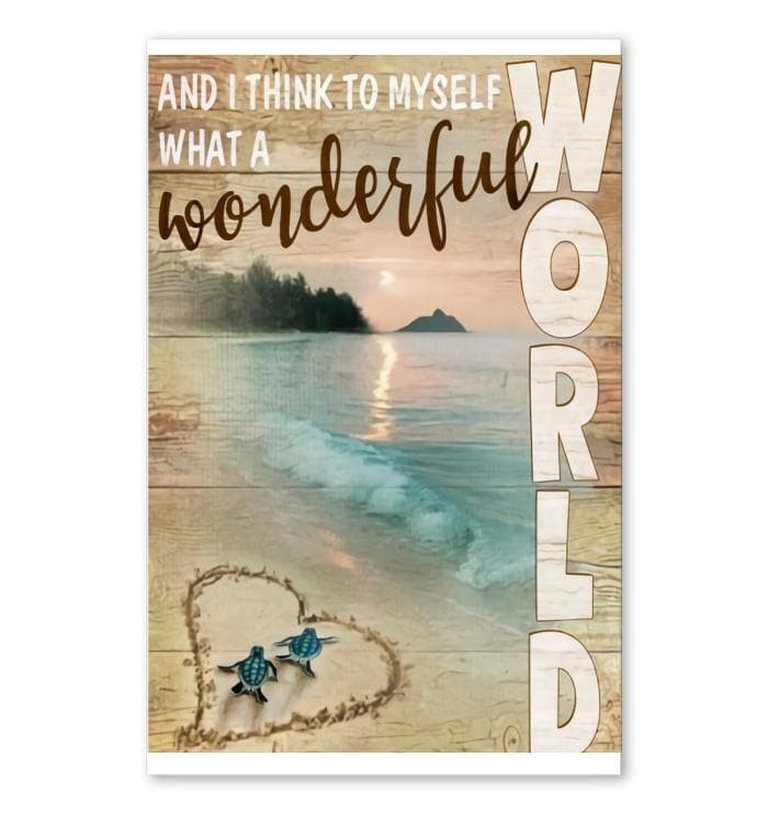 And I Think To Myself What A Wonderful World Turtle Beach Canvas - MakedTee