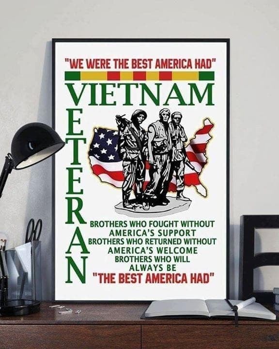 We Were The Best America Had Vietnam Veteran Us Flag Wall Art Print Canvas - MakedTee