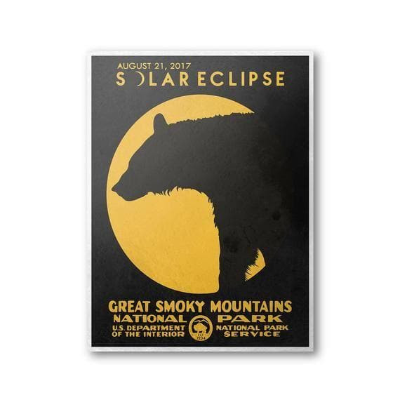 Great Smoky Mountains National Park Solar Eclipse 2017 Print Wall Art Decor Canvas - MakedTee
